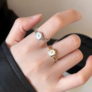 TEMU 2개입: 여성 인스 스타일 정전기 포인터 조절 시계 반지, 남녀 공용 대학 스타일 오픈 조절 반지, 데일리 파티를 위한 트렌디한 추가 아이템