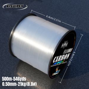 TEMU 플루오로카본 낚싯줄, 500M/546Yd - 초강력 나일론 카본 섬유 소프트 라인, 투명 화이트, 높은 감도 및 내구성, 싱킹 및 플라이 낚시에 적합, 담수 및 해수 낚시에 이상적