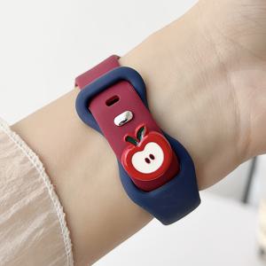 TEMU 새로운 컬러블록 슬림 웨이스트 리퀴드 시계 밴드, Apple Watch 40mm/42mm/38mm/44mm/46mm/45mm/49mm iWatch 시리즈 10/9/8/7/6/5/3/SE/2/울트라용, 남녀공용 스마트워치 액세서리(본품은 시계줄이며, 시계는 포함되지 않음)