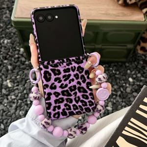 TEMU 휴대폰 케이스 - 갤럭시 Z 플립 4 / 5 / 6 / 7 폴드폰 케이스 모토 RAZR 50 / 60 ULTRA / 샤오미 MIX 플립 2 여성용 보호 케이스에 적합한 새로운 비즈니스 프린트 진주 팔찌