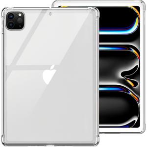 TEMU 아이패드 프로 11인치 M5/M4 2025/2024 (6세대/5세대) 케이스, 노란변색 방지 투명 충격방지 초슬림 태블릿 백커버, 소프트 , 슬림핏 원본 컬러 보호