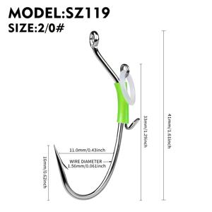 TEMU 10개입 야광 생새우 바늘 | 고탄소강, 바닷물 내식성, 새우 워커용 미늘 강력 바늘 - 은색