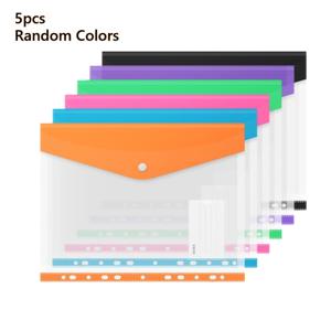 TEMU A4 바인더링 파일백 5개입 - 확장형 대용량 루스리프 정리함, 학교 사무실 가정용 PP 소재, 라벨 주머니가 있는 휴대용 폴더