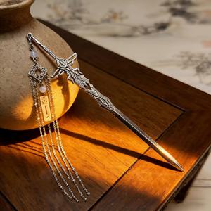 TEMU 레트로 검 모양 메탈 책갈피, 태슬 펜던트 장식 - 리더 및 사무용으로 적합한 우아한 알루미늄 합금 페이지 마커