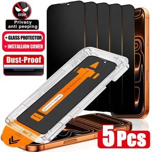 TEMU 아이폰 17 Pro Max, 16 Pro Max, 17, 15 Pro, 17 Air, 16, 15, 14, 13, 12, 11, 16E, Plus, Mini, X, XR, XS Max, 7, 8, SE용 풀 커버리지 프라이버시 강화 유리 액정 보호 필름 5매, 9H+ 경도, 울트라 HD 스크래치 방지, 간편한 부착