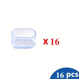 TEMU 16개 의자 다리 바닥 보호대, 의자 다리 캡, 소음 감소, 야외 금속 가구 슬라이더 고무 의자 다리 보호대, 직사각형 의자 코너 보호대, 미끄럼 방지 의자 시트 커버, 가정 유지 보수, 가구 관리, 투명 커버