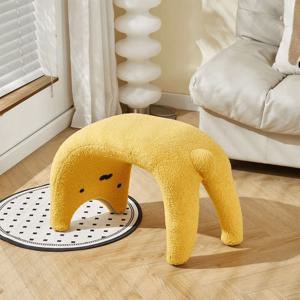 TEMU 고양이 스툴 미니 의자 숏다리 현관 신발갈이 의자 / 화장대 의자 / 거실 소파 스툴 부드러운 패브릭 스툴 / 고탄성 쿠션 / 흔들림 없는 안정 구조 인테리어 의자 가구 / 다용도 보조의자 / 홈·원룸·거실 사용