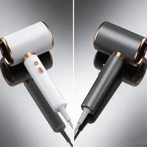 TEMU 1개의 이온 헤어드라이어 확산기-2000w 2 속 가열 + 냉각 버튼, 생머리 및 곱슬머리, 화이트 & 그레이, kc 플러그, 휴대용 가족 여행 살롱용, 전문 디자인, 내구성, 가족, 여행 및 미용실용, 휴대용 전기 드라이어, 미용가 전용，추석 선물, 할로윈 선물, 크리스마스 선물