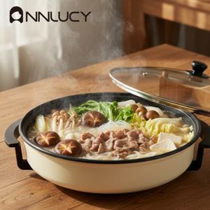 TEMU 앤루시 델리 40cm 대용량 원형 전기 멀티 그릴팬