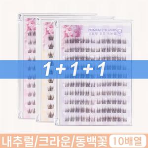 TEMU 3종 세트 노글루 가닥 속눈썹 대용량 자연 아이래쉬 총340가닥