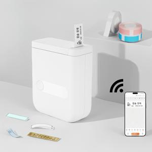 TEMU 아이인 휴대용 감열식 네임스티커 미니 라벨 프린터/기기 + 라벨 스티커 3롤 - 집이나 사무실에서 사용하기 편한 미니 라벨 메이커