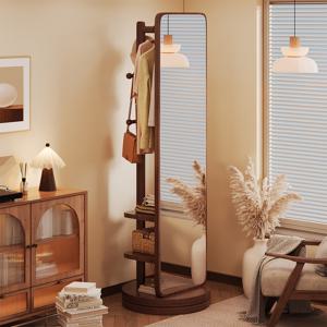 TEMU 전신거울 행거, 2-in-1 디자인, 360° 회전, 옷걸이, 가방걸이, 스카프걸이 등 기능. 침실, 발코니, 거실 등에 적합 스탠드 전신거울 옷걸이. 43*165cm