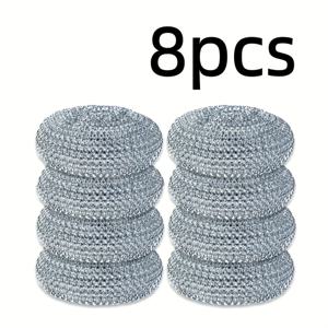 TEMU 8개의 반짝이는 설거지 브러쉬 헤드 - 부드럽고 잔여물이 없는 안전한 주방용품, 사용하기 쉬움, 금속 구조, 주방 청소에 적합, 설거지 브러쉬 | 반짝이는 디자인 | 금속 브러쉬 헤드, 식기세척기 브러쉬