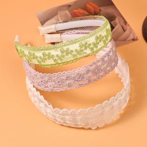 TEMU 3개 세트 우아한 여성용 섬세한 플로럴 자수 레이스 헤어밴드, 스타일리시한 레이스 디자인 헤어밴드