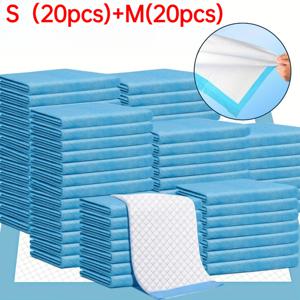 TEMU 고양이와 강아지용 일회용 배변패드 40매, S/M 사이즈, 실내외 사용 가능, 두꺼운 배변패드, 누수 방지 및 냄새 제어 기능, 강화된 가장자리 보호, 대형견, 중형견, 소형견, 고양이, 토끼용, 간편한 청소, 내구성 있는 흡수성 소재