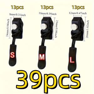 TEMU 39개 범용 지퍼 수리 키트 - 3가지 사이즈 금속 지퍼 헤드, 재킷, 가방 및 코트용 빠른 해제 지퍼 교체 슬라이더 - 바느질 불필요, 간편한 설치, 재사용 가능 - 완벽한 발렌타인데이 선물