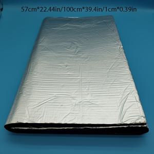 TEMU 두꺼운 차량 RV 밴 도어 방음 및 단열 패드 100X57Cm 39X22In 두께 10Mm/0.39In 알루미늄 포일 재질, 엔진 후드 소음 감소용, 엔진 커버 열 차단, 고무 플라스틱 격자 알루미늄 포일 캐빈 단열재 범용