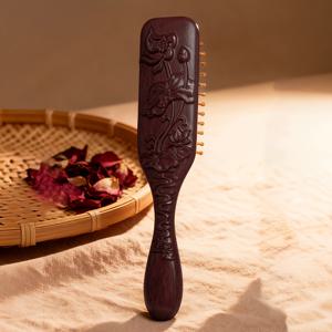 TEMU 백단향 에어 쿠션 마사지 빗 1개, 여성용 헤어 스타일링 도구, 두피 마사지 빗, 긴 머리, 짧은 머리, 웨이브 머리, 곱슬머리, 파마머리에 적합, 학생, 남성, 여성용, 보편적인 명절 선물