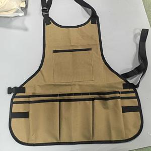 TEMU 튼튼한 멀티 포켓 앞치마 (공구 포켓 및 조절 가능한 스트랩 포함) - 고품질 베이지색 원단으로 제작, 정원 가꾸기, 집수리 프로젝트에 적합, 간편한 공구 보관 | 멀티 포켓 디자인 | 내마모성 앞치마