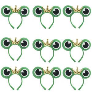 TEMU 9개 세트 귀여운 개구리 머리띠, 동창회, 총각파티, 생일파티, 졸업식, 결혼식용 고품질 소품, 사진 부스 소품, 선물용