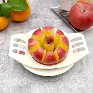 TEMU 가정용 스테인리스 스틸 사과 슬라이서, 주방 슬라이싱을 위한 플라스틱 과일 분할기 (8개 슬라이스로 절단 및 심 제거)