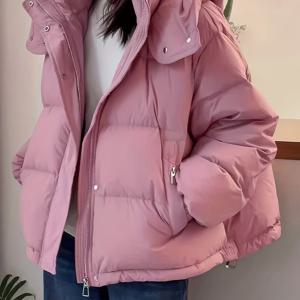 TEMU 우아하고 트렌디한 겨울/가을 여성용 숏 플러시 재킷 신상, 너무 예쁜 한국 스타일 숏 플러시 재킷, 루즈하고 두꺼운 플러시 재킷, 바구에 재킷, 단색 플러시 재킷 여성용