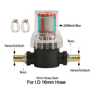 TEMU 16/20/25mm 구리 파고다 필터 정원 관개 필터, 파이프 클램프 포함 수족관 어항 호스 조인트용 침전물 제거 수중 필터
