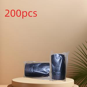 TEMU 2롤 - 헤비듀티 巾끈 쓰레기 봉투 200개 - 누수 방지 및 냄새 차단 대형 비닐봉투, 빨간 리본 포함, 사무실, 가정, 쓰레기통용, 내구성 좋고 휴대하기 쉬운 가정용 쓰레기 처리용 쓰레기 봉투