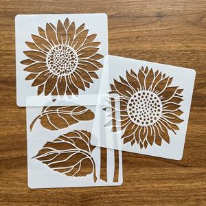 TEMU 대형 재사용 가능 플라스틱 & 나뭇잎 스텐실 3개 세트 (DIY 페인팅, 벽 데칼, 공예 콜라주용) - 가구 아트, 홈 데코, 파티 용품용 대형 टेम플릿, 초보자 & 전문가용, 재사용 가능