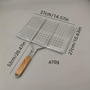 TEMU 1개 그릴 바스켓, 바비큐 생선 그릴 바스켓, 고기, 스테이크, 새우, 야채, 고기 조각용 금속 바비큐 그릴 바스켓, 야외 피크닉 캠핑용 헤비듀티 그릴 바스켓, 그릴 액세서리, 바비큐 액세서리