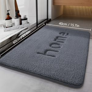 TEMU 플란넬 푹신한 변기 매트 흡수성 현관 매트 자수 입구 매트 두꺼운 스펀지 미끄럼 방지 매트 카펫 현관 매트
