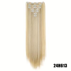 TEMU 여성용 7피스 클립인 웨프트 익스텐션, 레이디용 24인치 헤어 익스텐션 위그 할로윈 및 크리스마스 프로모션