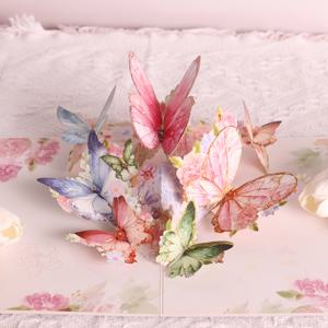 TEMU 아름다운 봉투와 함께 제공되는 핑크 나비가 그려진 싱글 인사말 카드입니다. 당신이 이 카드를 기념품으로 보관하거나 다른 사람에게 선물하든, 열어보면 즐거운 깜짝을 선사하며 로맨스를 더해줍니다.