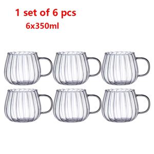 TEMU 투명 유리 호박 머그, 손잡이 달린 투명 커피 머그 및 차 머그, 따뜻/냉한 음료용 빈티지 유리제품, 주스, 우유, 물 유리 머그 호박 모양 유리 머그 손잡이 달린 우유, 라떼, 카푸치노, , 뜨거운 음료용