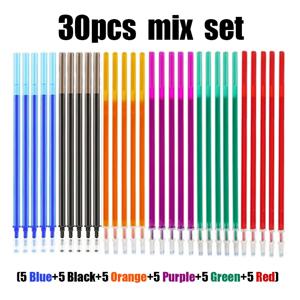 TEMU 30개입 고품질 컬러 지워지는 젤 리필 세트. 0.5mm 클래식 매직 잉크 6가지 색상으로 구성되어 있으며, 워셔블 핸들이 특징입니다. 생일 선물 및 사무용 필기구로 완벽합니다 (30개 혼합 리필)