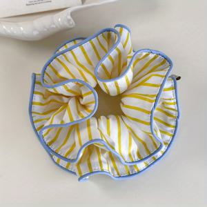 TEMU 선샤인 밀크 옐로우 대비 엣지 소시지 링 성격 솔트 시스템 일본 및 한국 블루 스몰 웨이스트 헤어 타이 뉴 스타일 헤어 밴드 및 헤어 로프