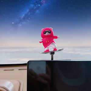 TEMU 차량 센터 콘솔용 귀여운 만화 곰 장식, 움직이는 곰 디자인 특징