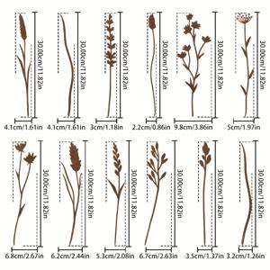 TEMU 12개 클래식 녹색 메탈 꽃 줄기, 야외 식물 화분 장식 야생화 부케, 바닥에 고정된 꽃병 장식, 어버이날 식물 테마, 전원 불필요