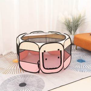 TEMU 롤러-셔터 팔각형 펫 케이지는 고양이와 개를 위한 대형 펫 텐트 게임룸입니다. 접어서 간단한 켄넬로 사용 가능한 펫 가구이며, 펼치면 즉시 사용 가능하며 다양한 색상 선택 가능합니다