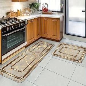 TEMU 봄/여름 주방 장식 매트, 대리석 스타일 금박 프린트 주방 매트, 부활절 홈 데코, 데일리 홈 세탁실 문 장식 바닥 매트, 흡수성, 가벼움, 세탁 가능, 어버이날 선물, 발렌타인데이 선물, 봄
