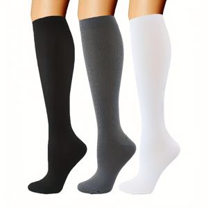 TEMU 남녀공용 구리 압박 양말 3켤레, 달리기 사이클링 농구 축구 하이킹용 인체공학적 디자인, 운동화용품, 수분 흡수 원단, 운동용 양말, 러닝 장비, 다용도 레그웨어, 매끄러운 질감의 원단