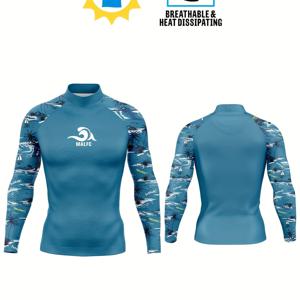 TEMU 남성용 서핑 셔츠 긴팔 아웃도어 보호복 쿨링 비치 탑 워터 스포츠 의류