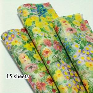 TEMU 15/60매, 예술 오일 페인팅 정원 패턴 얇은 종이, 50 X 35 Cm 선물 포장지, 선물 포장, 방습 의류, 와인 포장, 선물 상자 채우기, 취약한 물품 보호, 생일 선물 장식에 적합