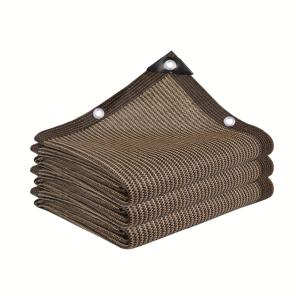 TEMU 업그레이드된 두꺼운 야외 차양망, 91% 자외선 차단 원단, 대형 휴대용 접이식, 정원·수영장·캠핑 필수품, 블랙 & 브라운 색상, 다양한 사이즈