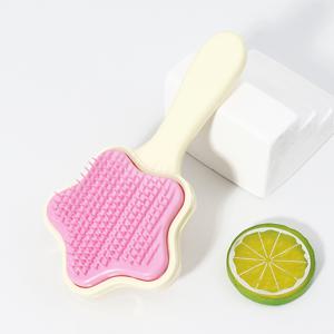TEMU 귀여운 단색 펜타그램 모양 에어 쿠션 마사지 빗 1개, 정전기 방지 두피 마사지 브러시, 여행용 매듭 풀기 및 스타일링 도구