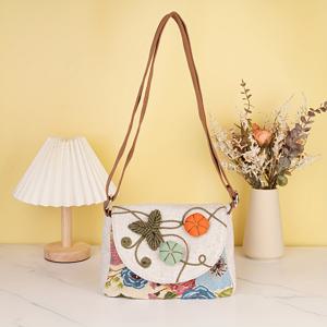 TEMU 1개 BU BU FLOWER 핸드메이드 크로스바디 사첼백 - 핸드메이드 호박 모양 (다양), 멀티 컴파트먼트 플립탑 뚜껑, 조절 가능한 스트랩, 남성 캐주얼 & 페스티벌용, 일상 핸드백 스타일