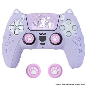 TEMU PS5 컨트롤러용 고양이 귀 커버, PS5 컨트롤러용 소프트 케이스, PS5 컨트롤러용 스티커 및 캡