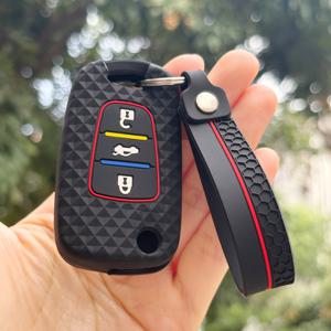 TEMU 기아 키 케이스, 현대 키 커버 및 키체인 실리콘 리모컨 풀 보호 자동차 키 캡 홀더 쉘 - Rio 3/4/ed 2010-2013/Soul 2010/2/rato 2/Sportage 3 2012/i10/i30/ix35 2011/Acnt 2008/Solaris 2012/Elantra 2012 호환