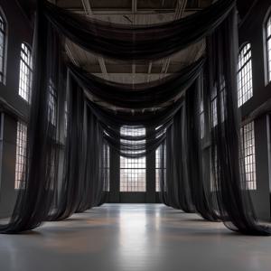 TEMU 특대형 블랙 시어 원단 커튼, 75/165 Cm × 10.45 M - 할로윈 장식, 로맨틱 웨딩, 브라이덜 파티, 베이비 샤워 파티에 완벽, 우아함을 선보입니다. 클래식 폴리에스터 소재로 제작되었습니다.