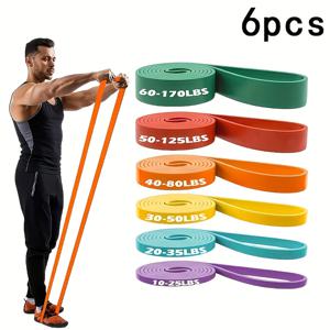 TEMU 3/4/6개 레지스턴스 밴드 세트, 튼튼한 풀업 보조 밴드 (더블 기능), 가정에서 하는 피트니스 운동, 운동, 남녀 모두의 근육 훈련에 적합